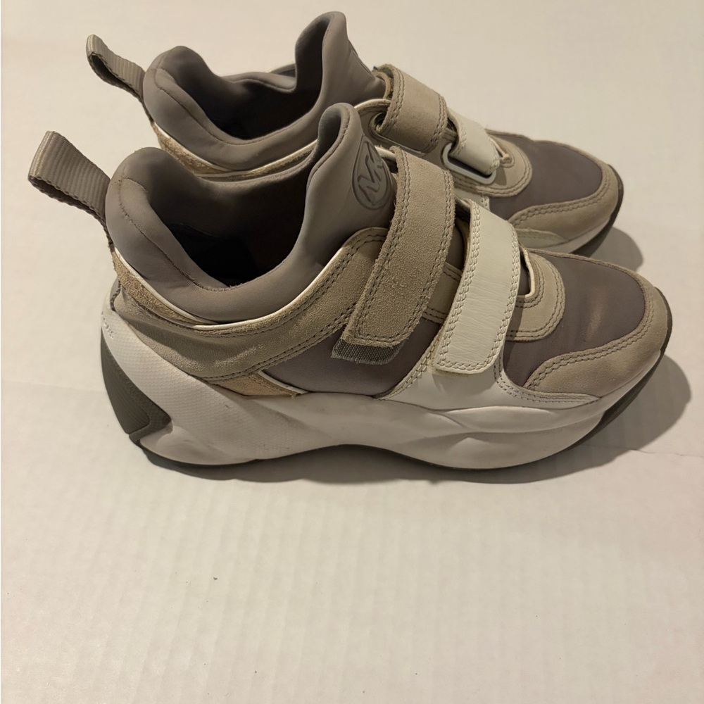 Michael Kors Beige and White Sneakers Size 5.5 Ladies